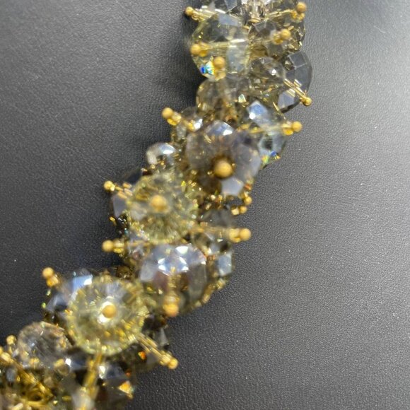 Kenneth Jay Lane Smokey Faceted Cluster Beaded Choker Necklace 18 Inches - Picture 5 of 8